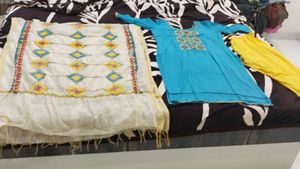 A very new beautiful blue Kurta Pant Dupptaa Set B