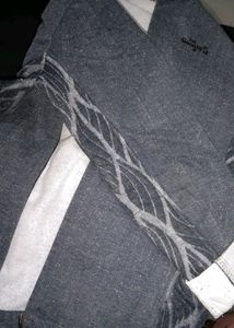 Grey Front Zipper Hoddie