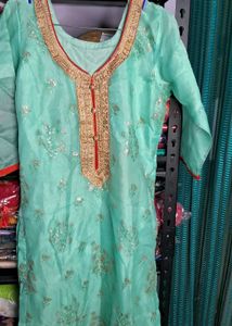 Red Embellished Kurta