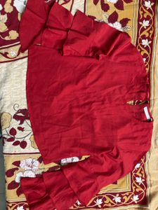 Red Ruffle Sleeve Top
