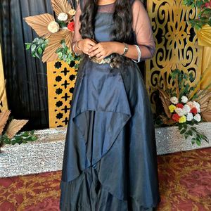 Navy Blue Embellished Maxi Dress