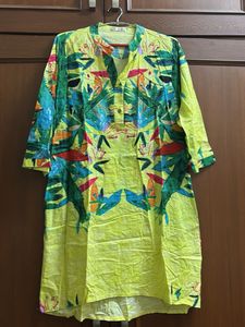 Floral Print Top - Lime Green