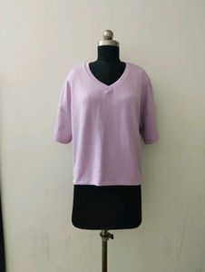 zudio plus size Cute Lilac V-Neck Top