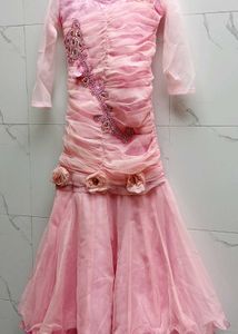 Elegant Pink Ethnic bodycon dress with flare