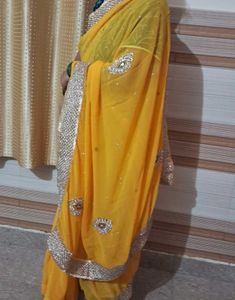 Yellow Embellished Saree