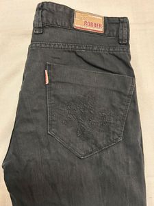 ROBBERS BLACK COTTON PANTS
