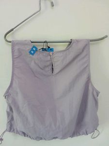 Lavender Cropped Drawstring Tank - Size M