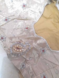Heavy Work Net Saree With Stitched Blouse