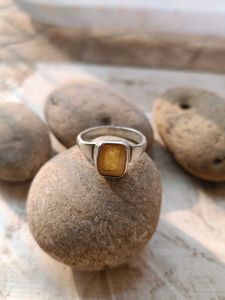 PUKHRAJ RING IN PURE SILVER