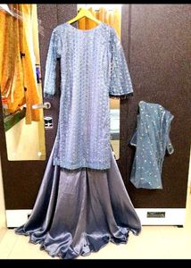 Grey Chikankari Embroidered Kurta Set🩶