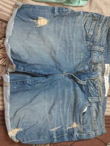 Distressed Denim Shorts