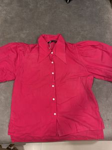 Pink Puffed Sleeve Shirt