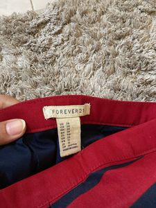 Red and black A line mini Skirt