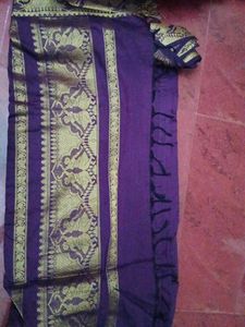 Elegant Purple &amp; Gold Saree