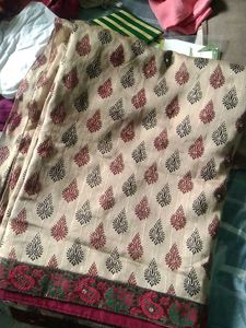 Elegant Beige & Maroon Sari