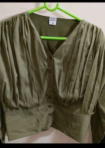 Branded Olive Crop Top