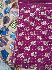 glitter Floral Purple saree