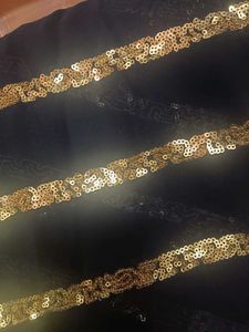 Black &amp; Gold Striped Saree