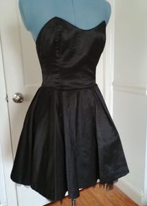 Black Strapless Bow Elastic Tulle Cocktail Party