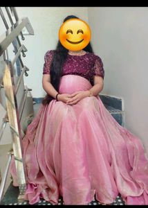 Elegant Pink and Purple Gown