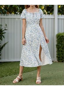 Floral Midi Dress with Slit