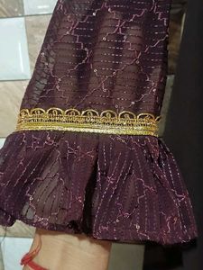 Maroon Naira Cut With Circular Plazzo