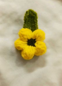 Crochet Sunflower Hairclip