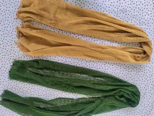 Vintage Scarves - Green &amp; Gold