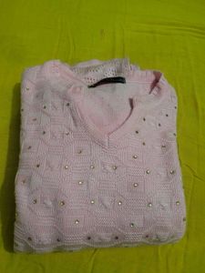 Pink Knitted women's kurti