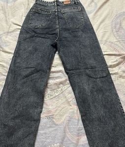 charcoal Wide Leg Jeans