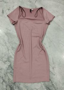 H&amp;M Pink Ribbed Bodycon Dress