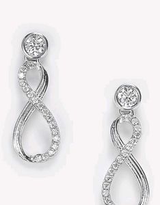 Elegant Infinity Earrings, 925 silver, caratlane