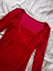 Red Velvet Bodycon Dress