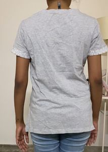 Embroidered Grey Top