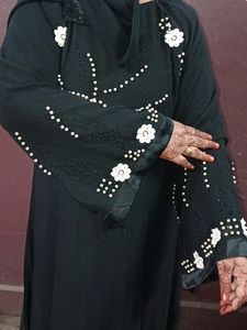 Fancy Abaya Stylish Stone And White Peal Workburka