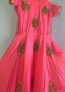 Elegant Pink Anarkali Dress