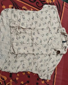 Cute Cat Print Button-Down Shirt