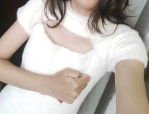 White Fuzzy Cutout Mini Dress