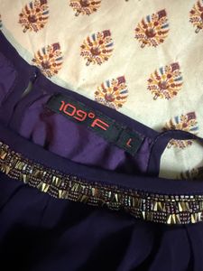 Purple Dress with Embellished Neck