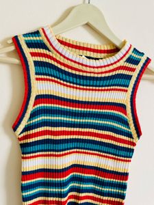 Multicolor knitted tank top