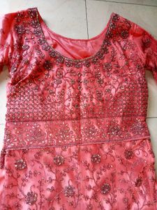 Pink Embellished Anarkali Suit