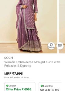 Soch Brand New Kurta Plazo Set