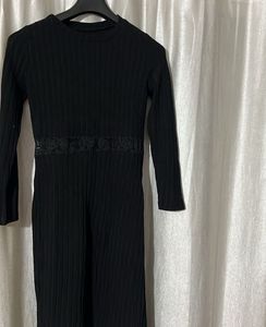 Black Knit Midi Dress