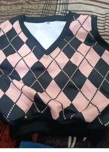 Argyle Print Top