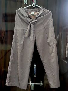 Striped Tie-Waist Culottes