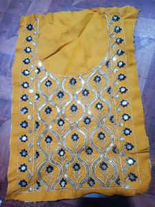 Neck Embroidery Patch Yellow And Blue Colour