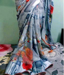 New Lightweight Sky blue Saree For Women&#39;s💙💖💚