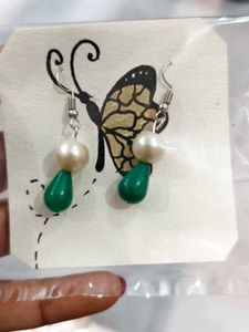 New Cute Pink &amp; Pearl Drop Earrings