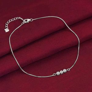 Silver Triple Flora Anklet(1 piece)