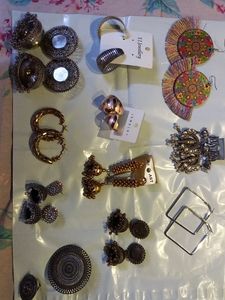 10 Pairs Of Earrings And 2 Finger Rings